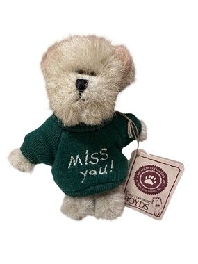 Vintage Vtg 2001 Boyds Bears "Missy" Mini Message Plush Teddy Bear NWT